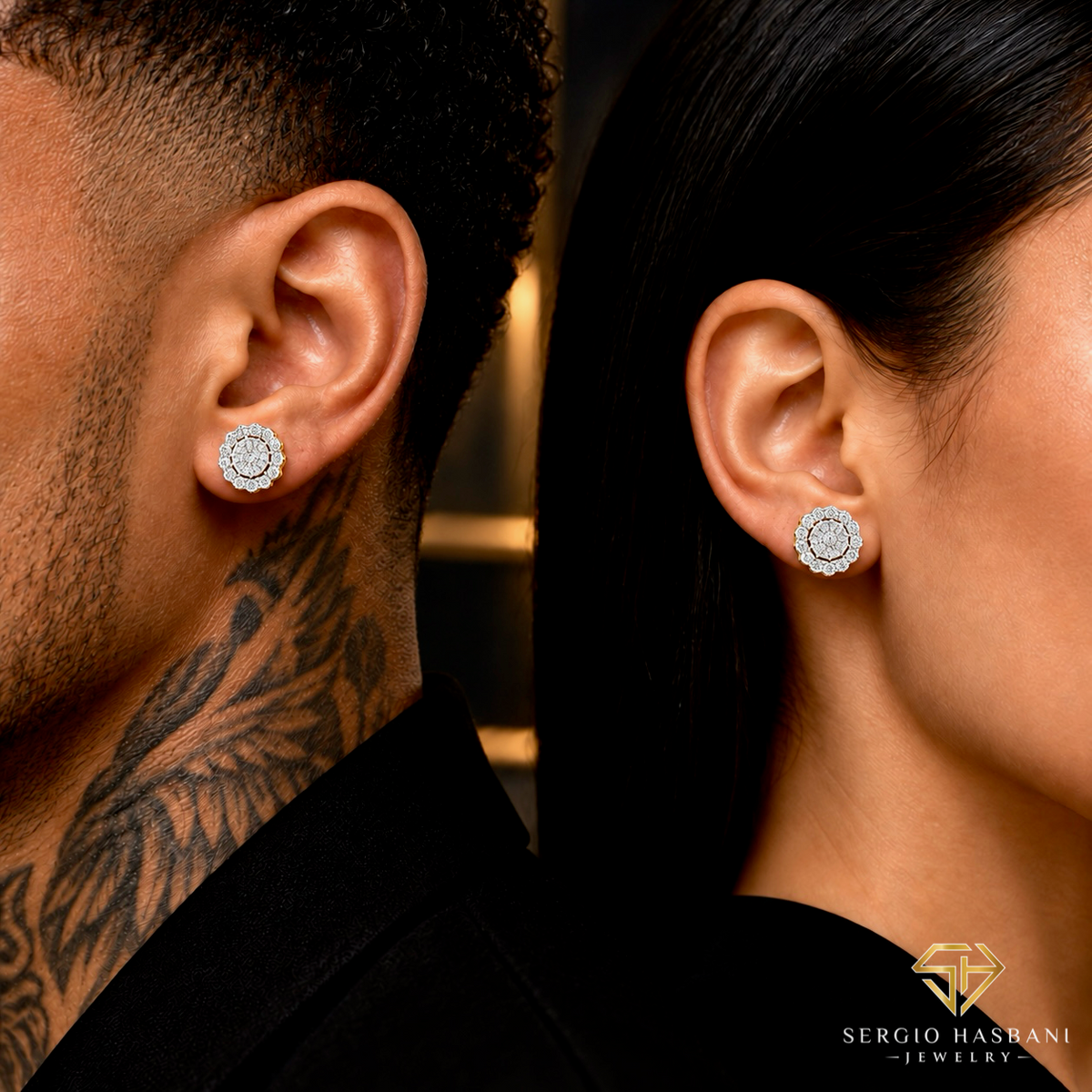 10K GLACIO VVS Lab Diamond Earrings