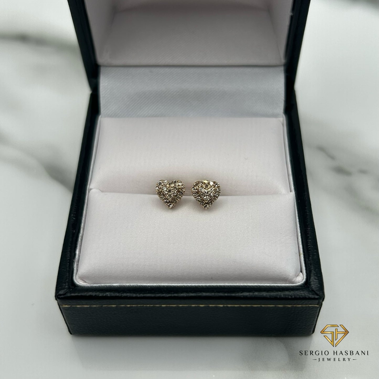 10K HEART1 Diamond Earrings