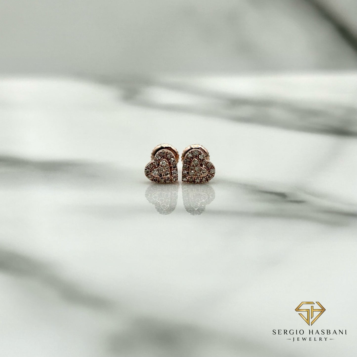 10K HEART1 Diamond Earrings
