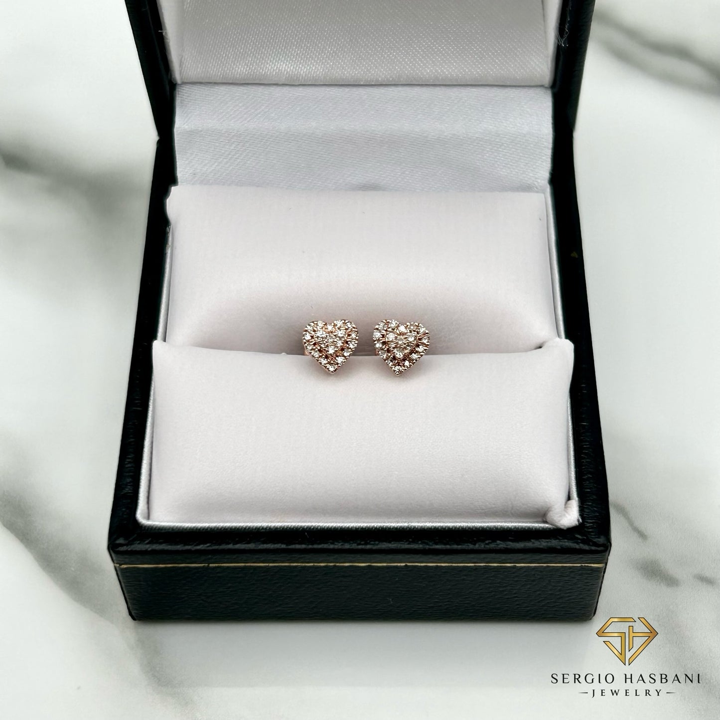 10K HEART1 Diamond Earrings