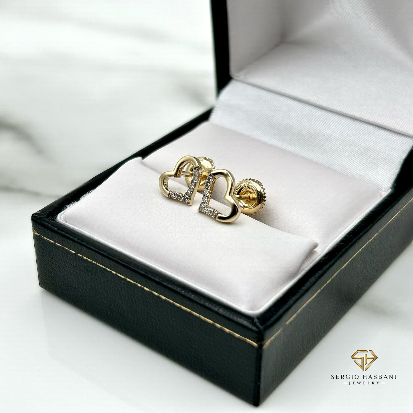 10K HEART2 Diamond Earrings