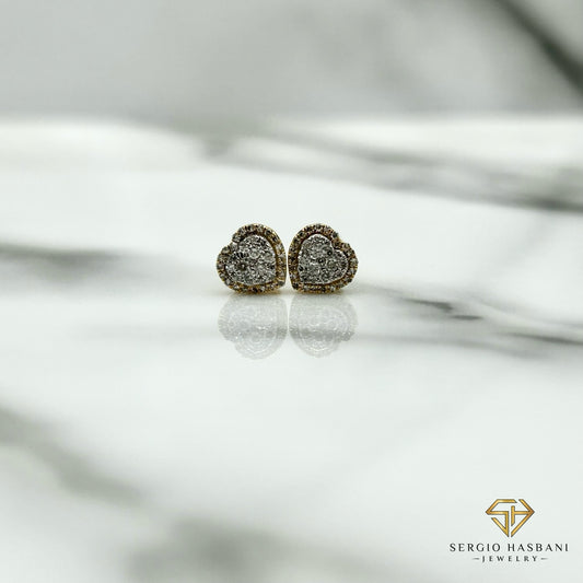 10K HEART3 Diamond Earrings
