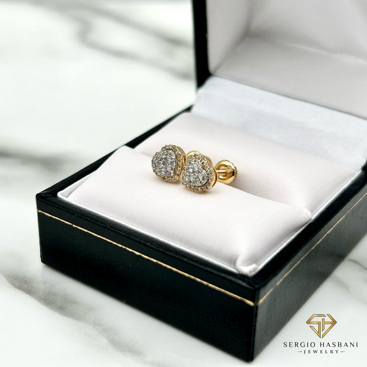 10K HEART3 Diamond Earrings