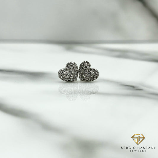 10K HEART4 VVS Diamond Earrings