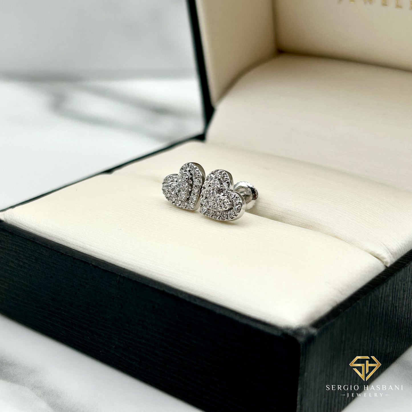 10K HEART4 VVS Diamond Earrings