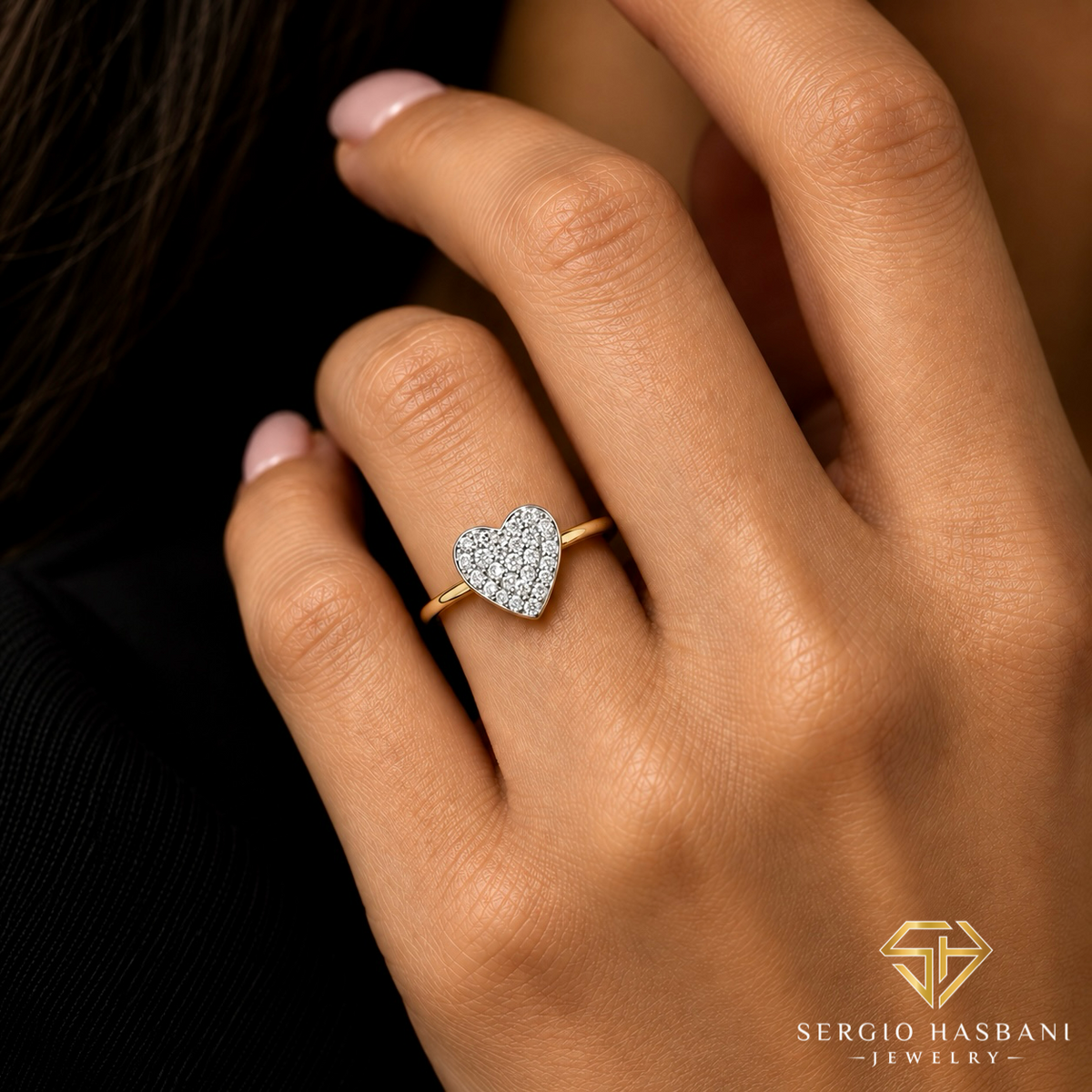 10K HEART7 Diamond Ring