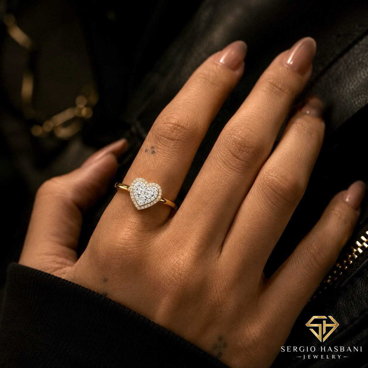 10K HEARTBG Diamond Ring