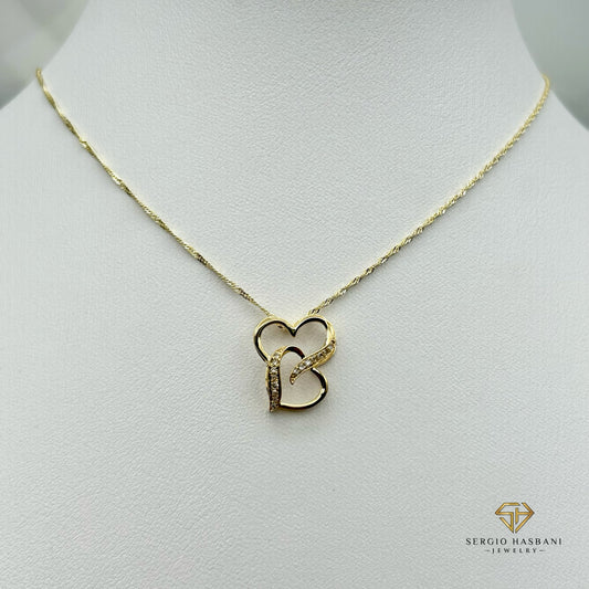 10K HEARTS1 Diamond Necklace