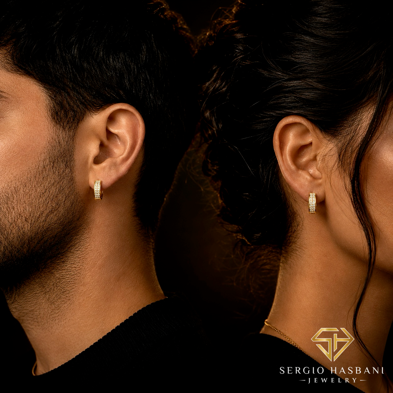 10K HUGGIES Diamond Earrings