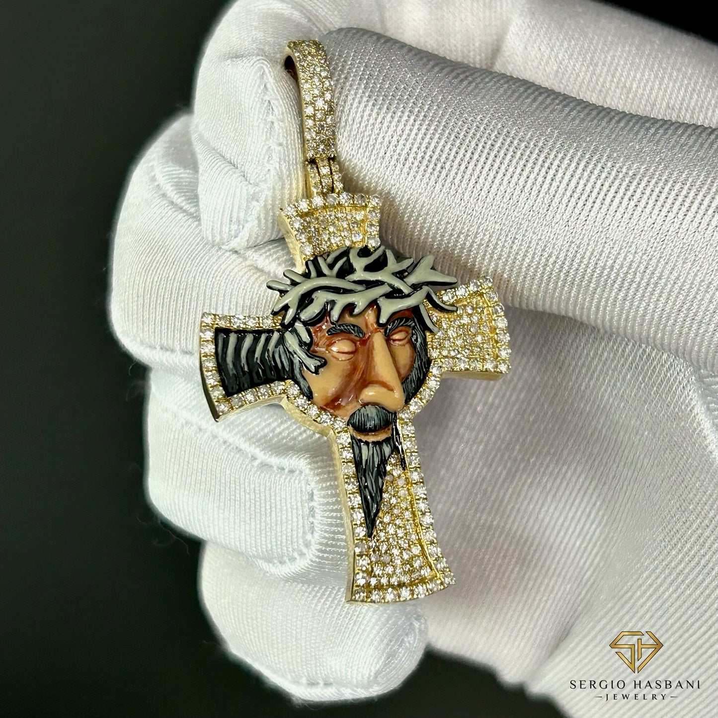 10K JEEZUS Diamond Pendant