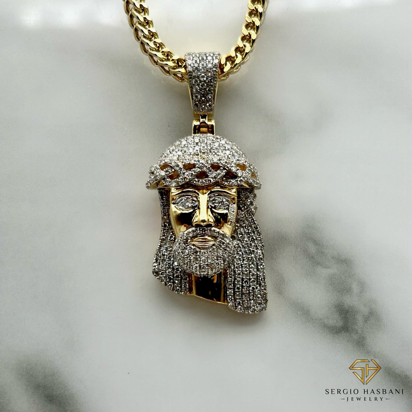 10K JESUS4 Diamond Pendant
