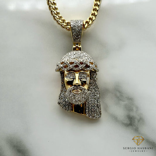 10K JESUS4 Diamond Pendant