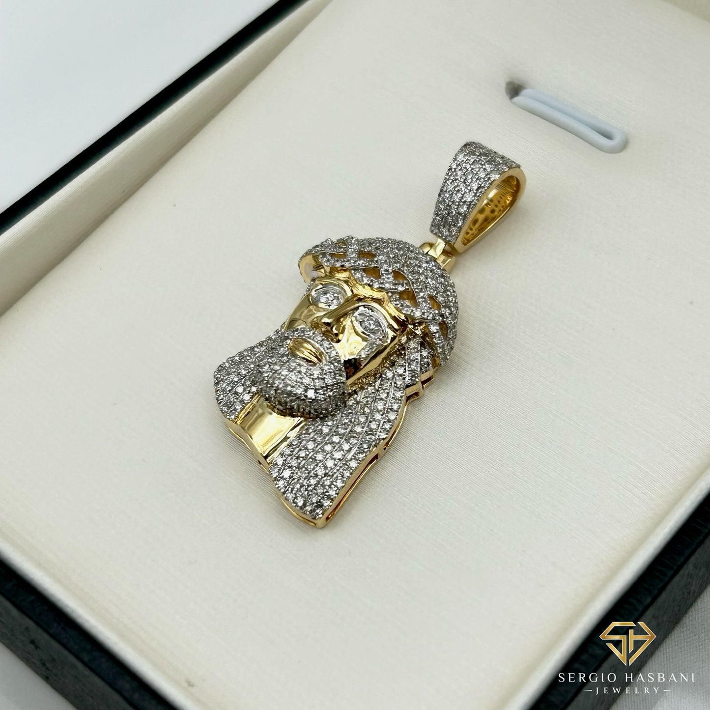 10K JESUS4 Diamond Pendant