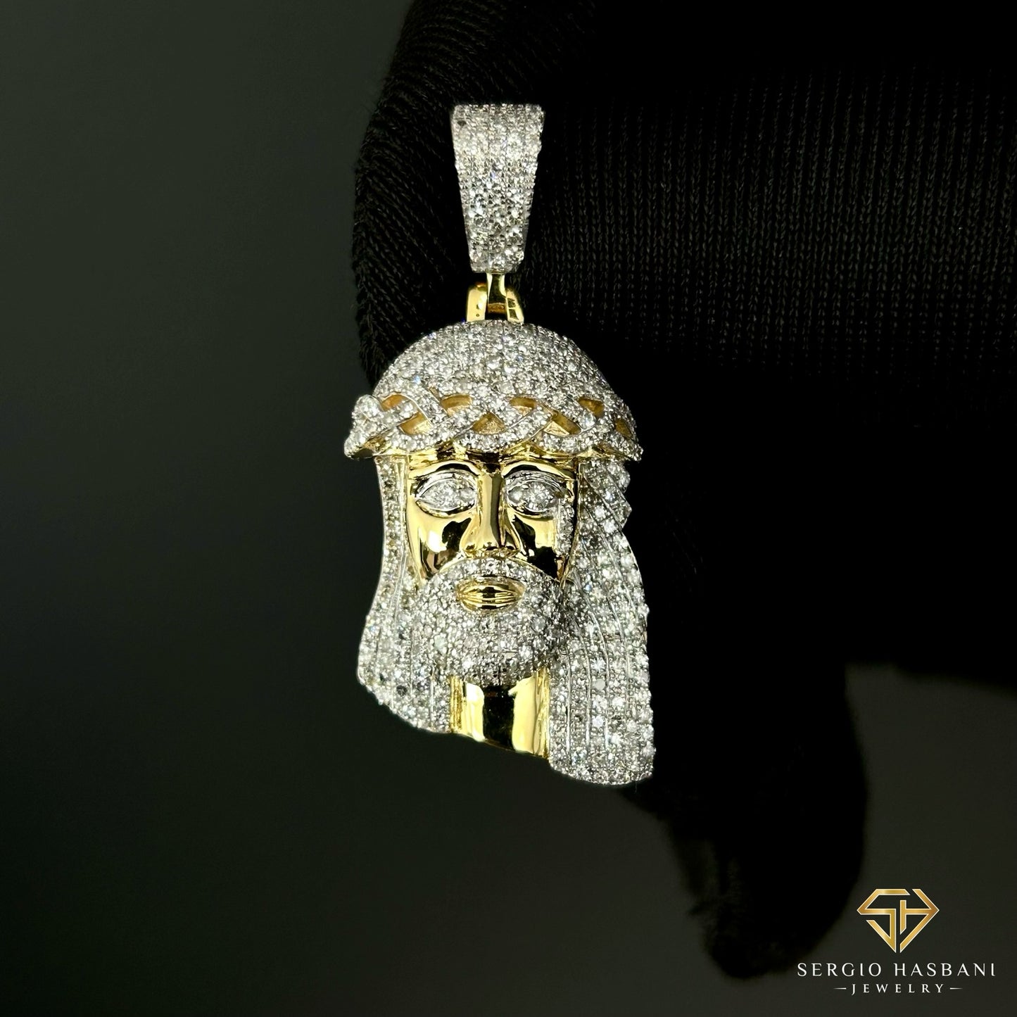10K JESUS4 Diamond Pendant