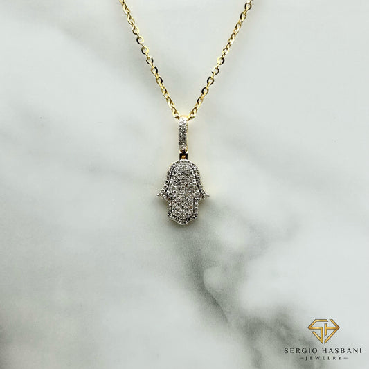 10K KHAMSA Diamond Necklace