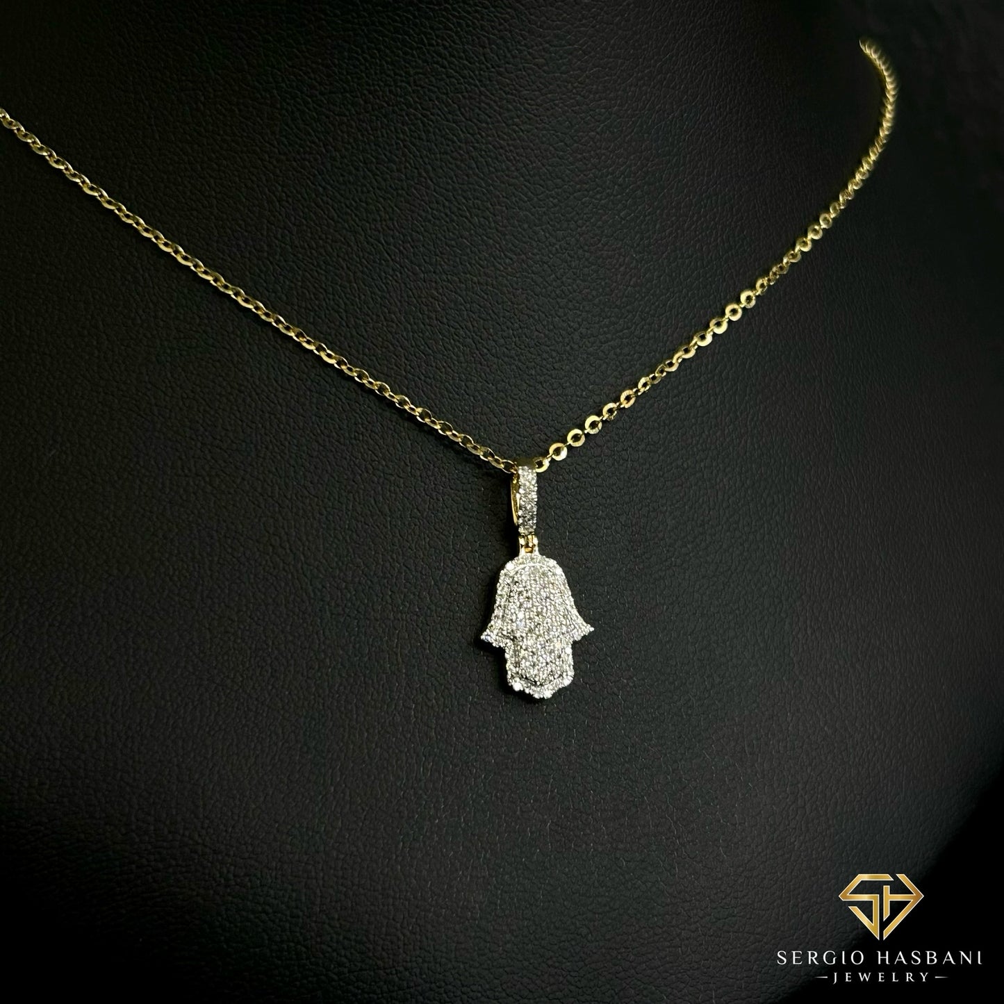 10K KHAMSA Diamond Necklace