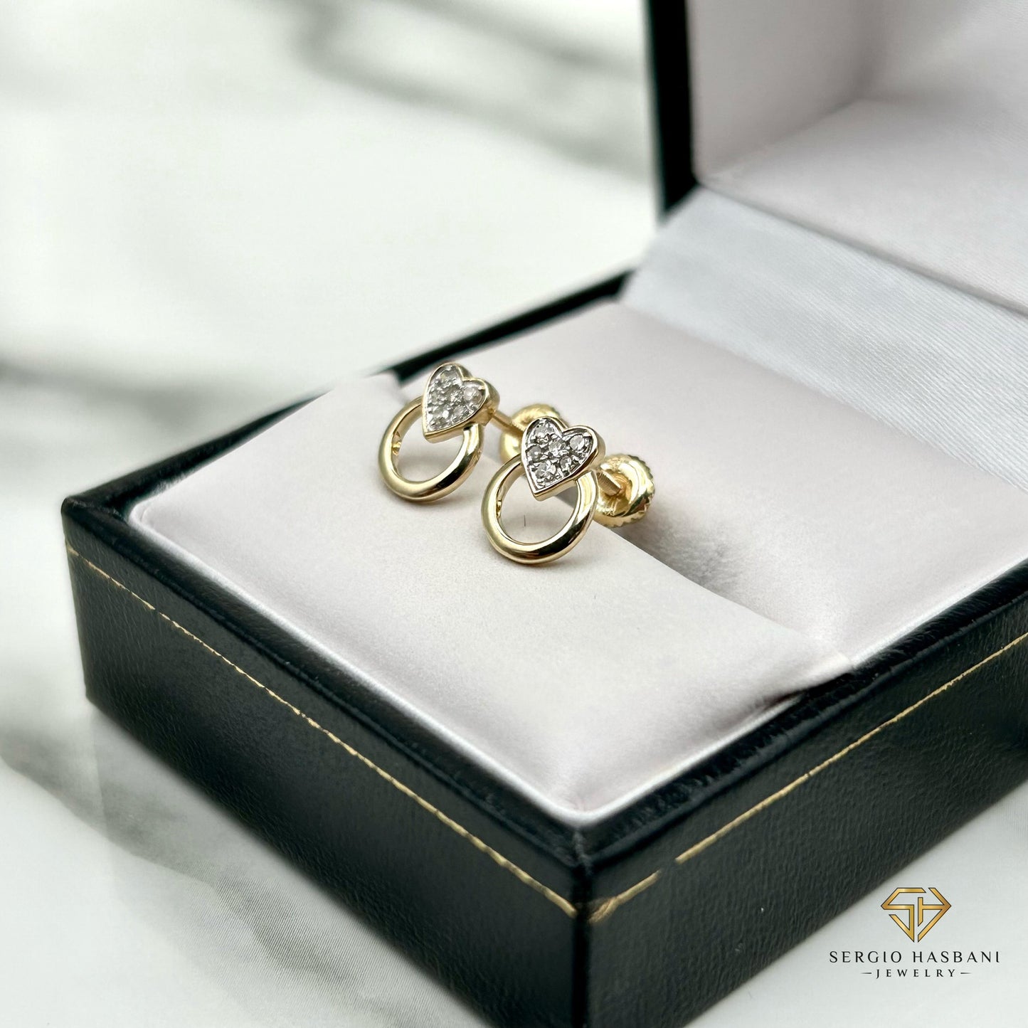 10K LOVCUF Diamond Earrings