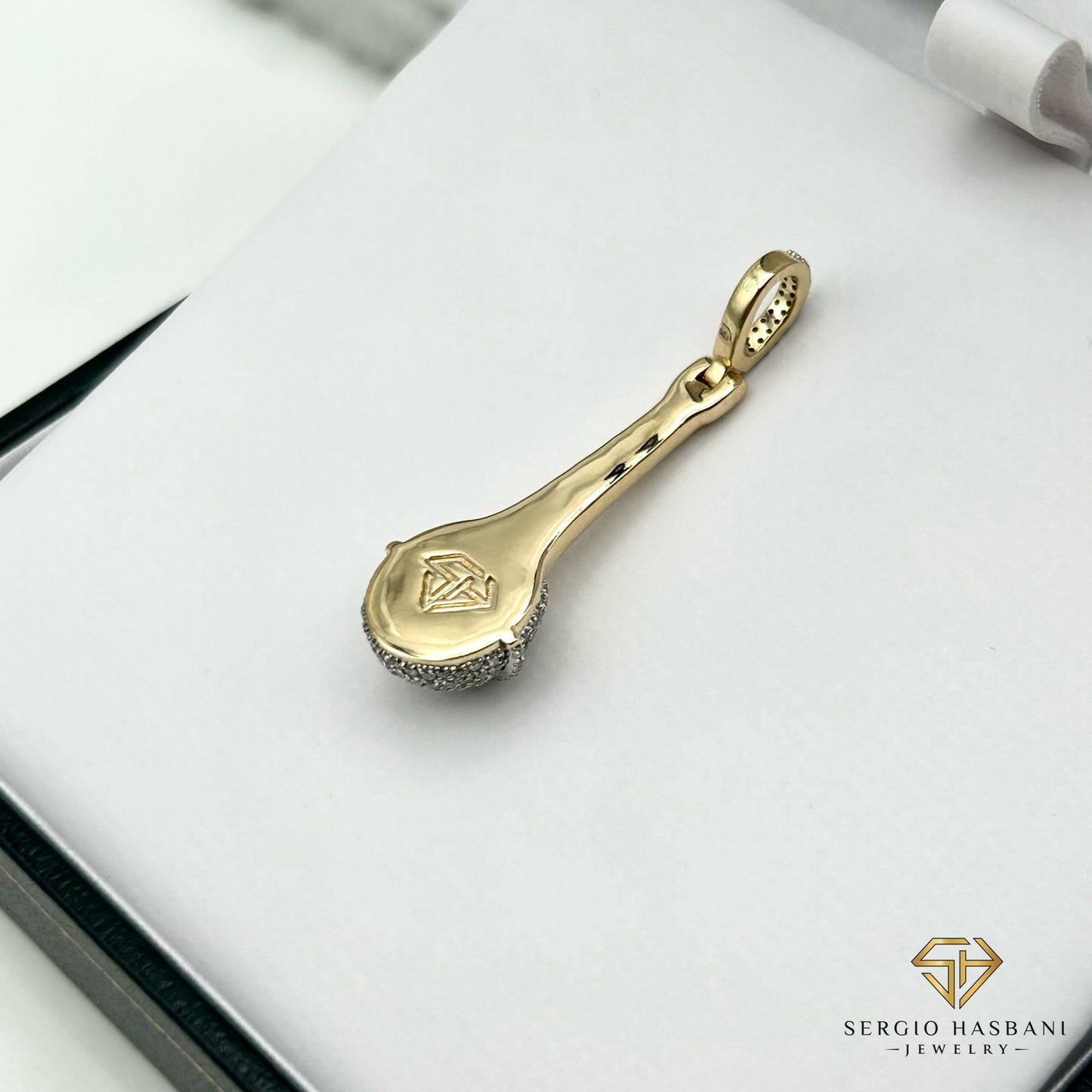 10K MICROPHONE Diamond Pendant