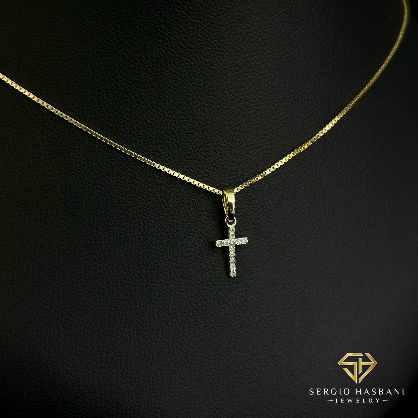 10K MINI Cross Diamond Necklace