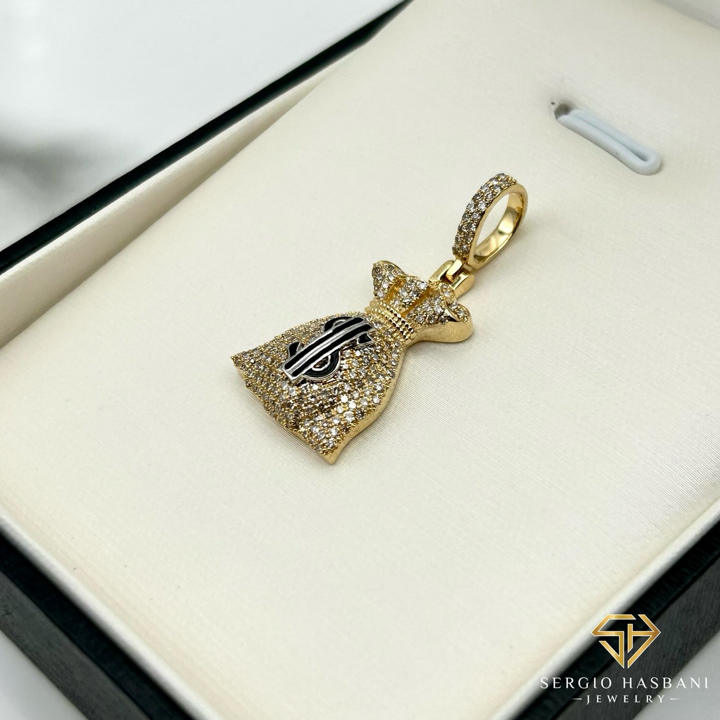 10K MONEYBAG Diamond Pendant