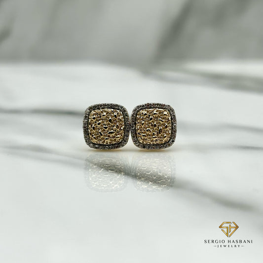 10K NUGG Diamond Earrings