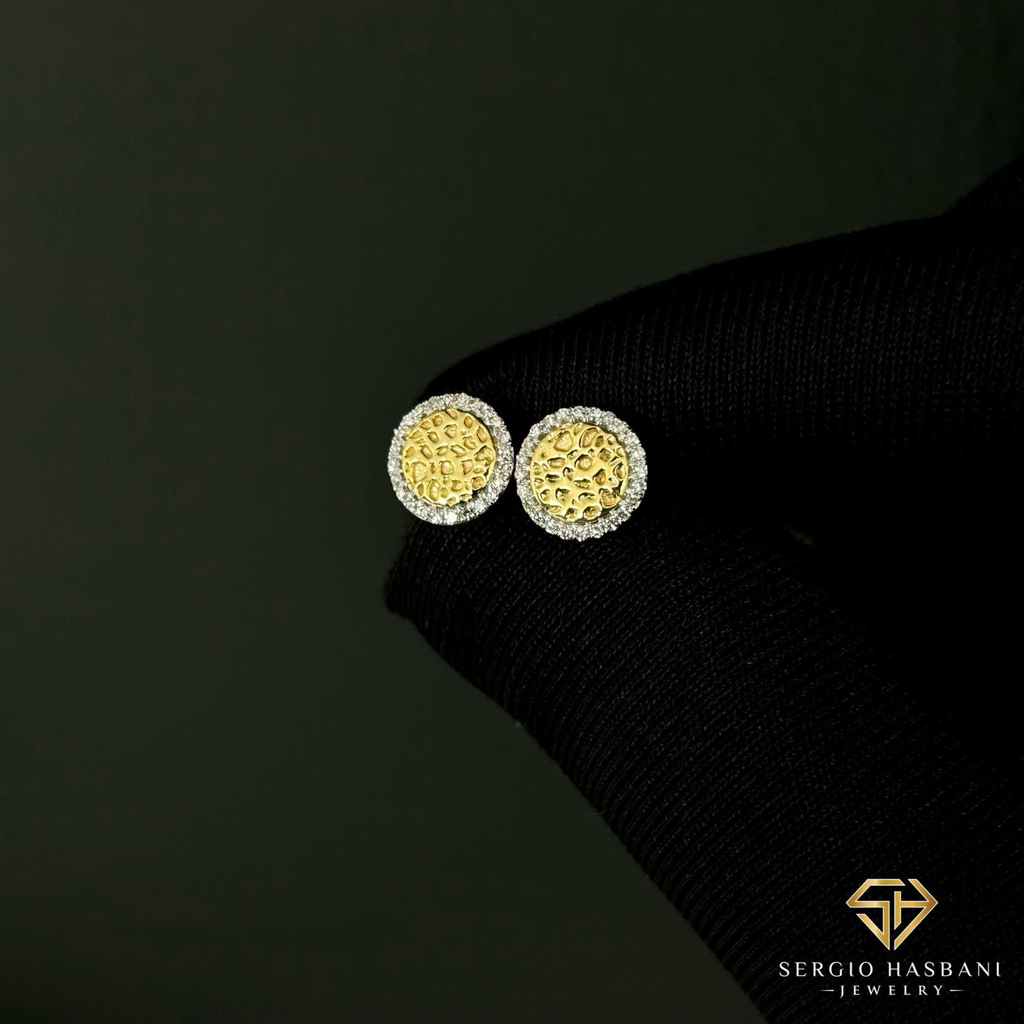 10K NUGGY2 Diamond Earrings