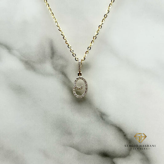 10K VS Diamond “O” Letter Pendant