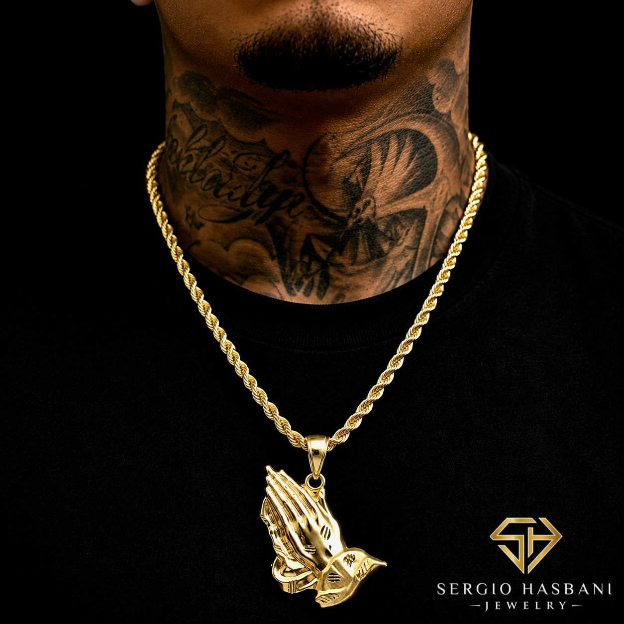 10K PRAYING HANDS2 Pendant