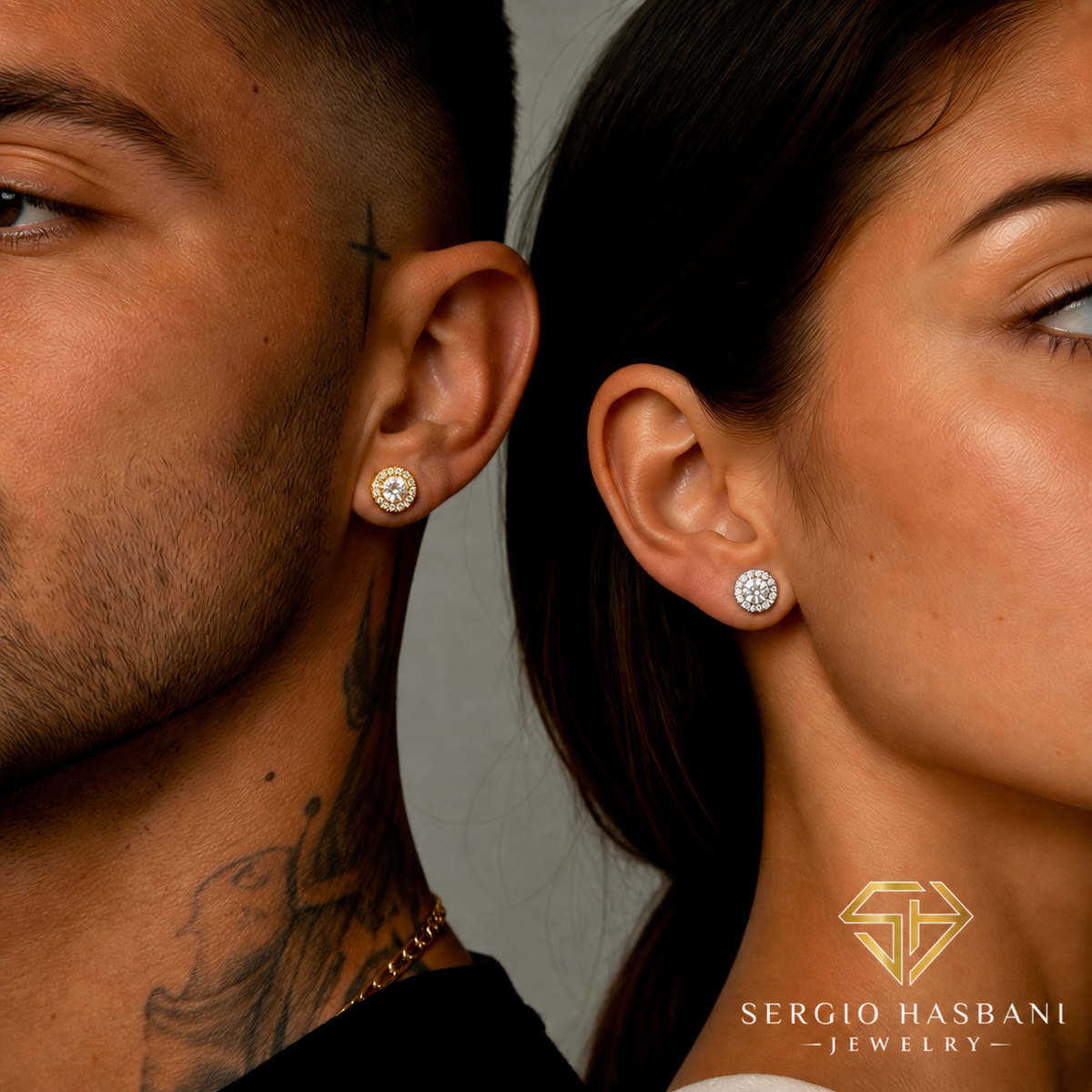 10K RONDEL VVS Lab Diamond Earrings