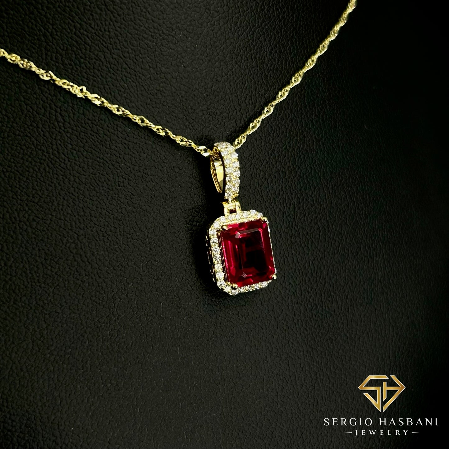 10K RUBIRI Lab Diamond & Ruby Necklace