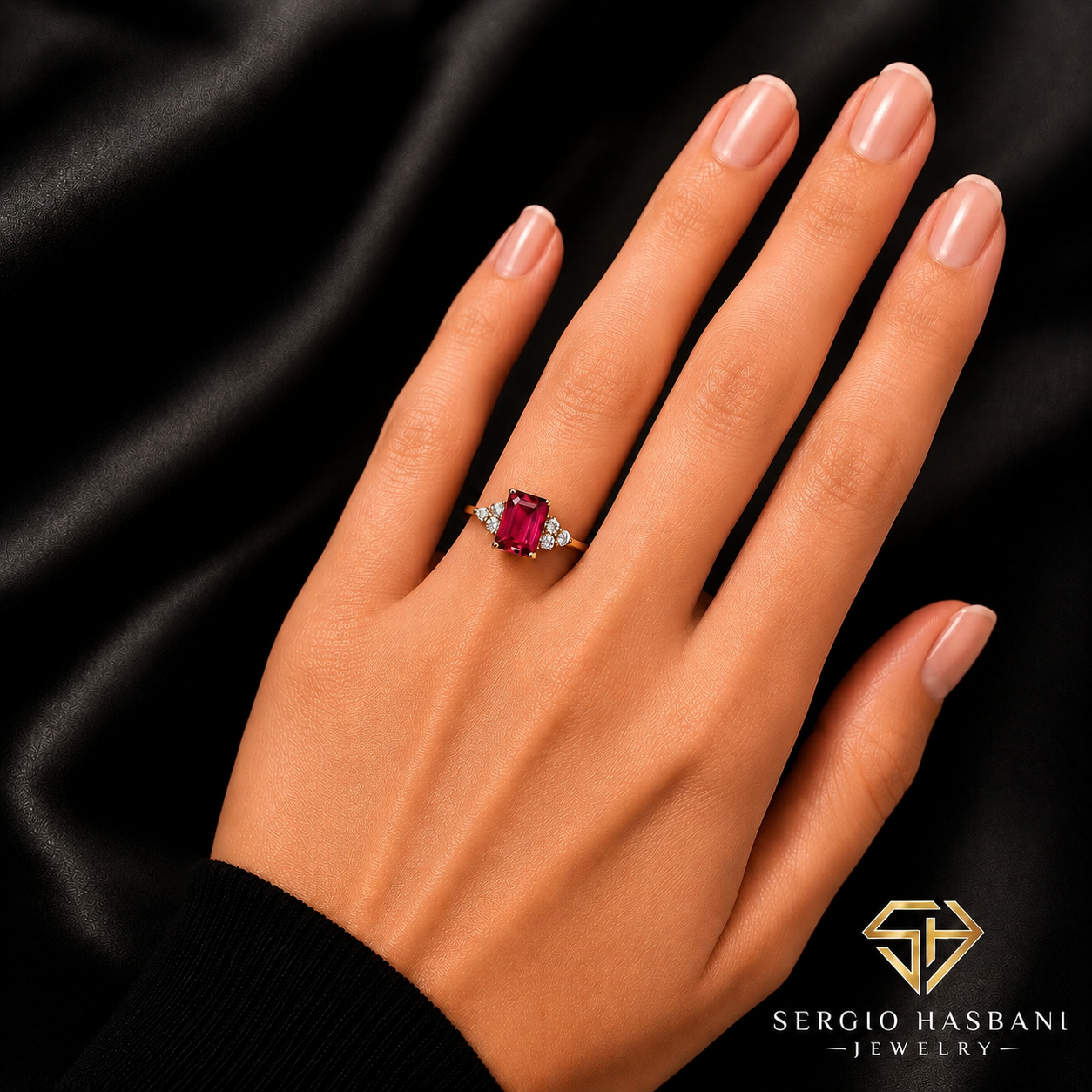 10K RUMBI Lab Ruby & Diamond Ring