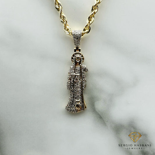10K SANTA MUERTE Diamond Pendant