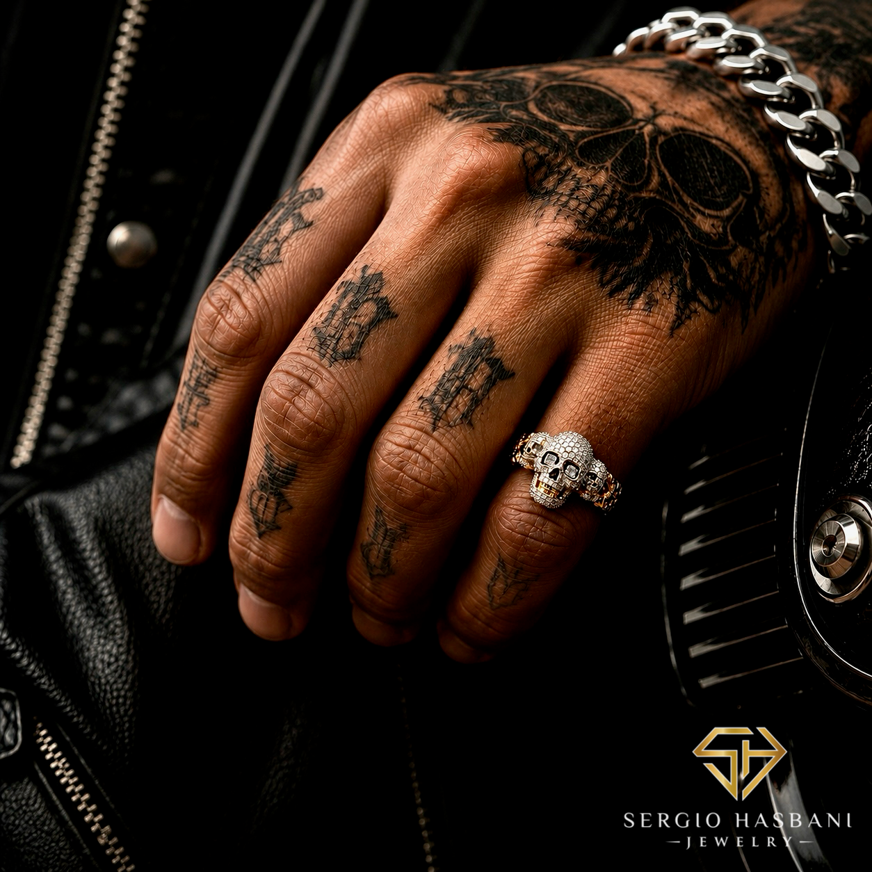 10K SKULLZ Diamond Ring