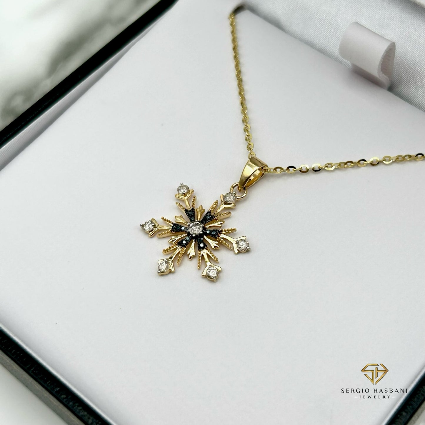 10K SNOWFLAKE Diamond Necklace