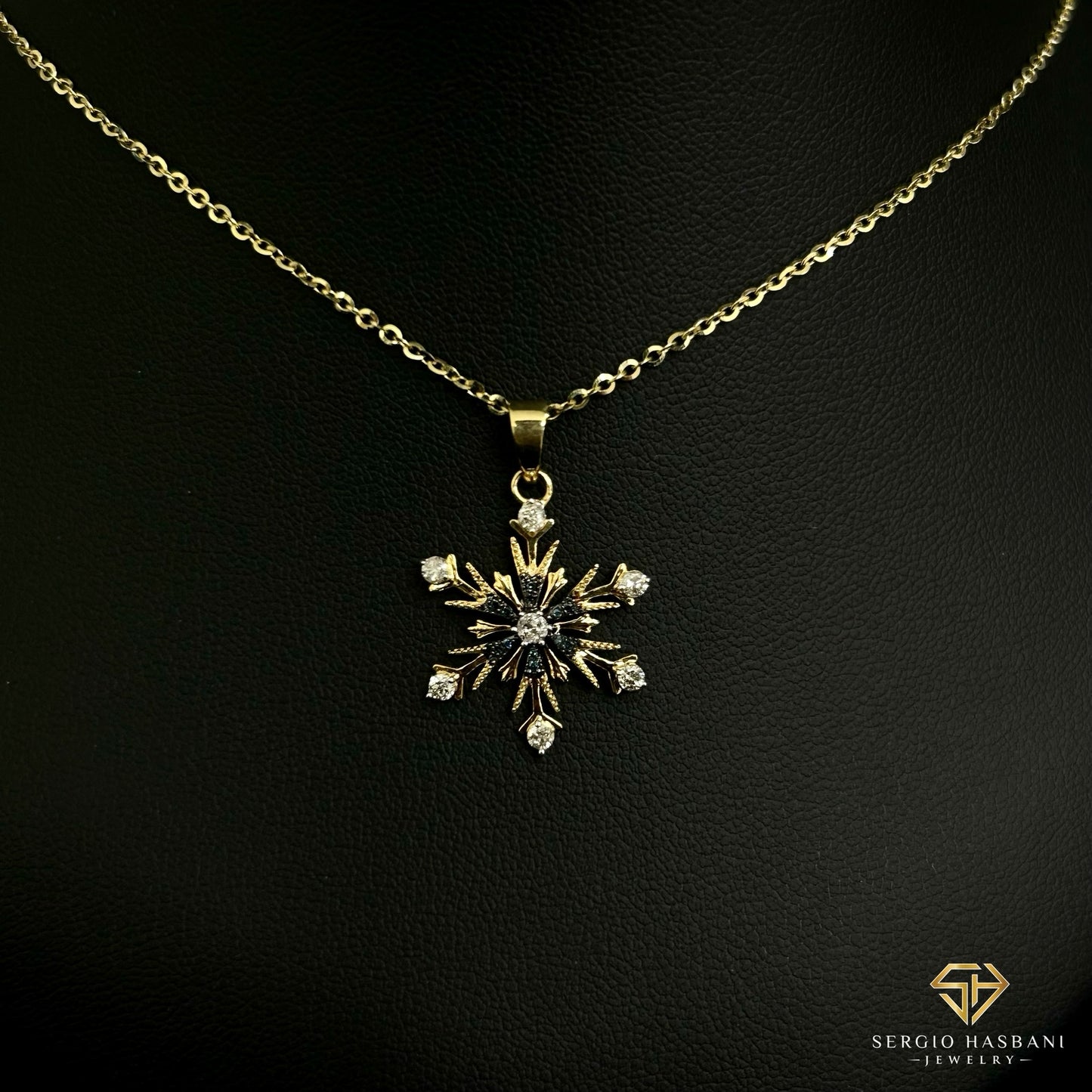 10K SNOWFLAKE Diamond Necklace