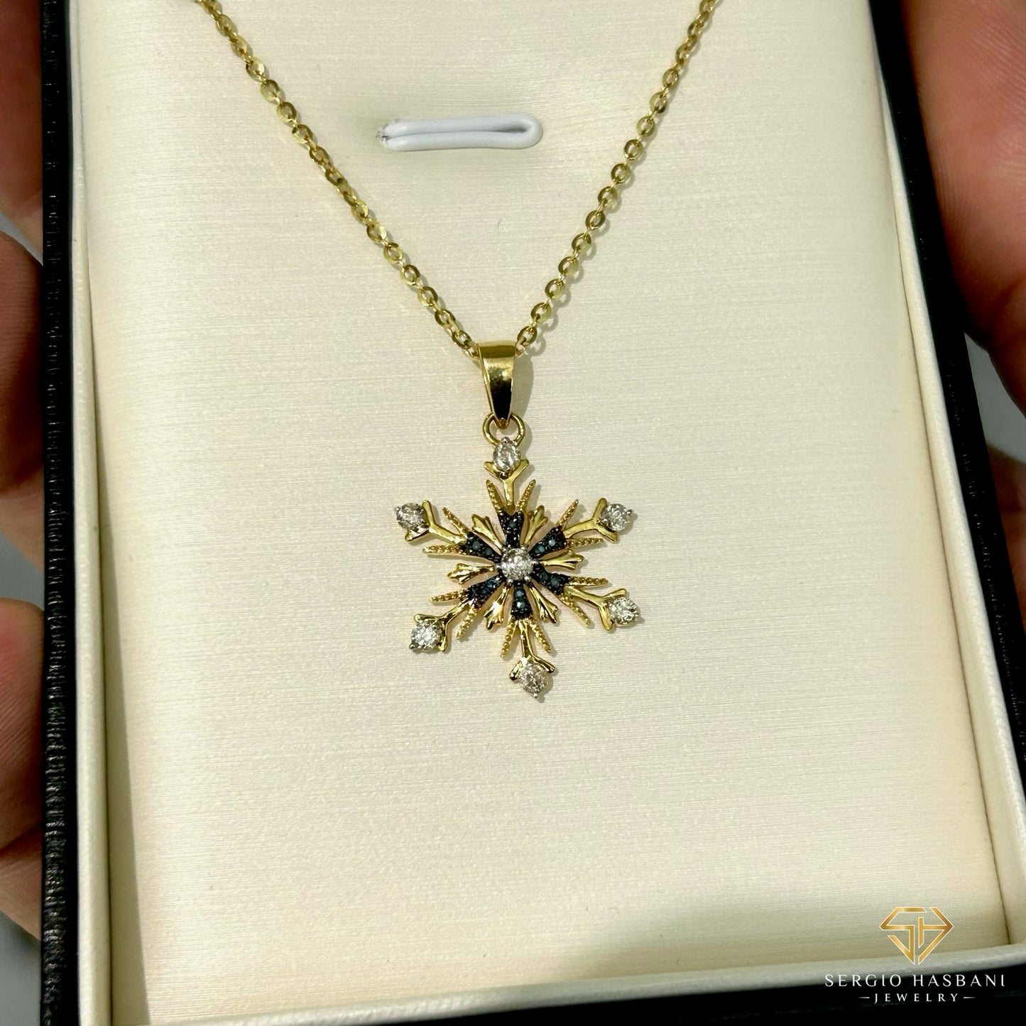 10K SNOWFLAKE Diamond Necklace
