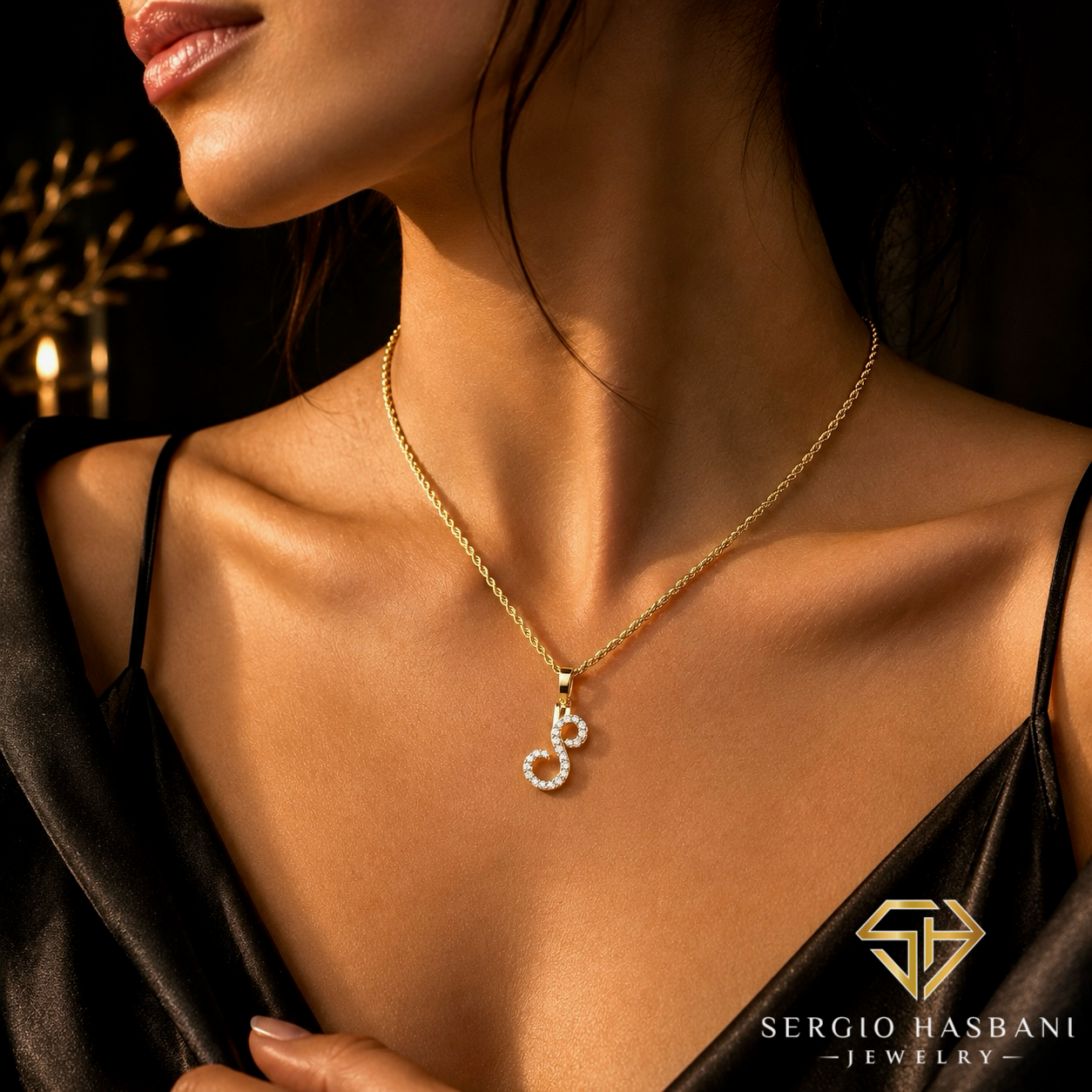 10K VVS Lab Diamond ''S'' Letter Pendant 2