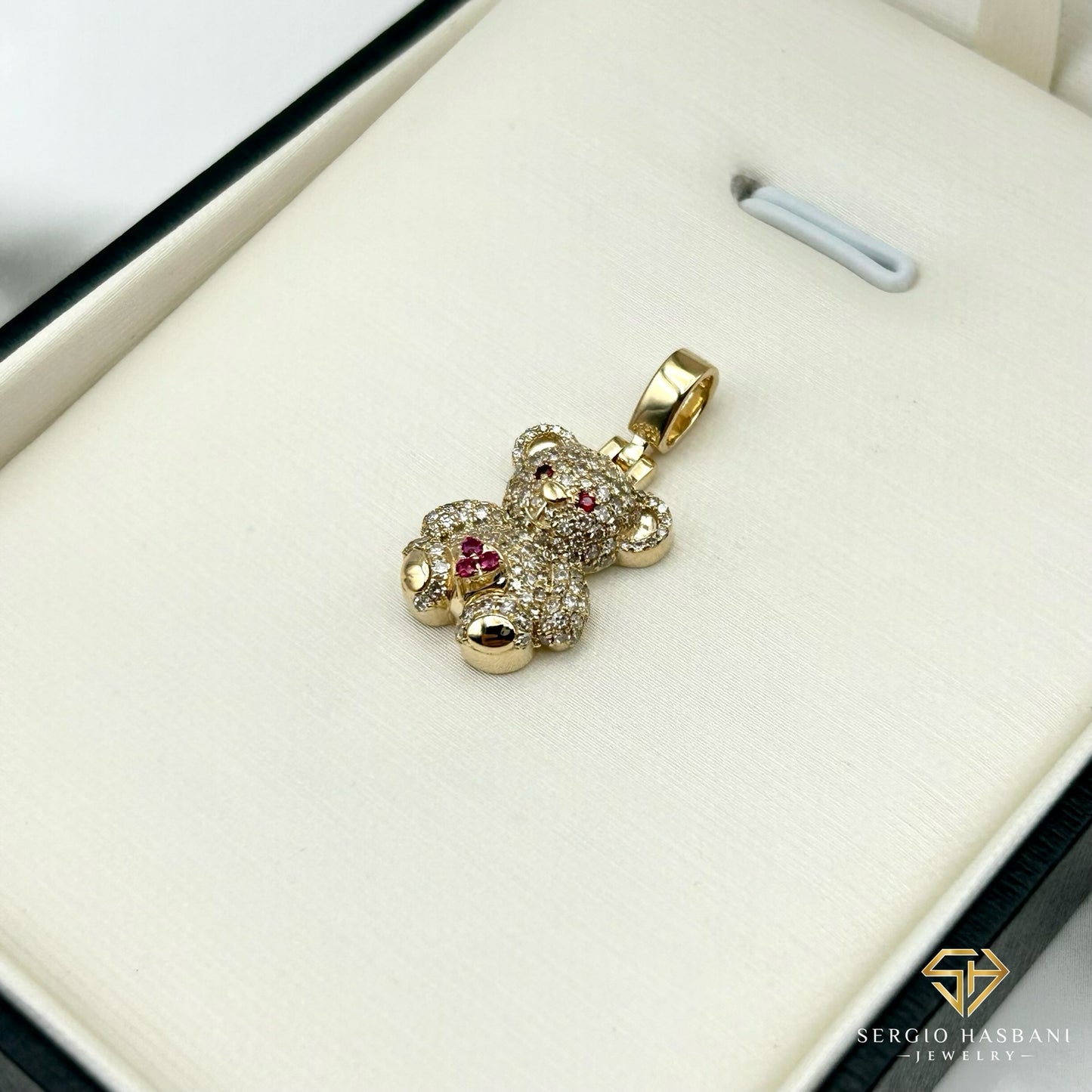 10K TEDDYBEAR Diamond Pendant