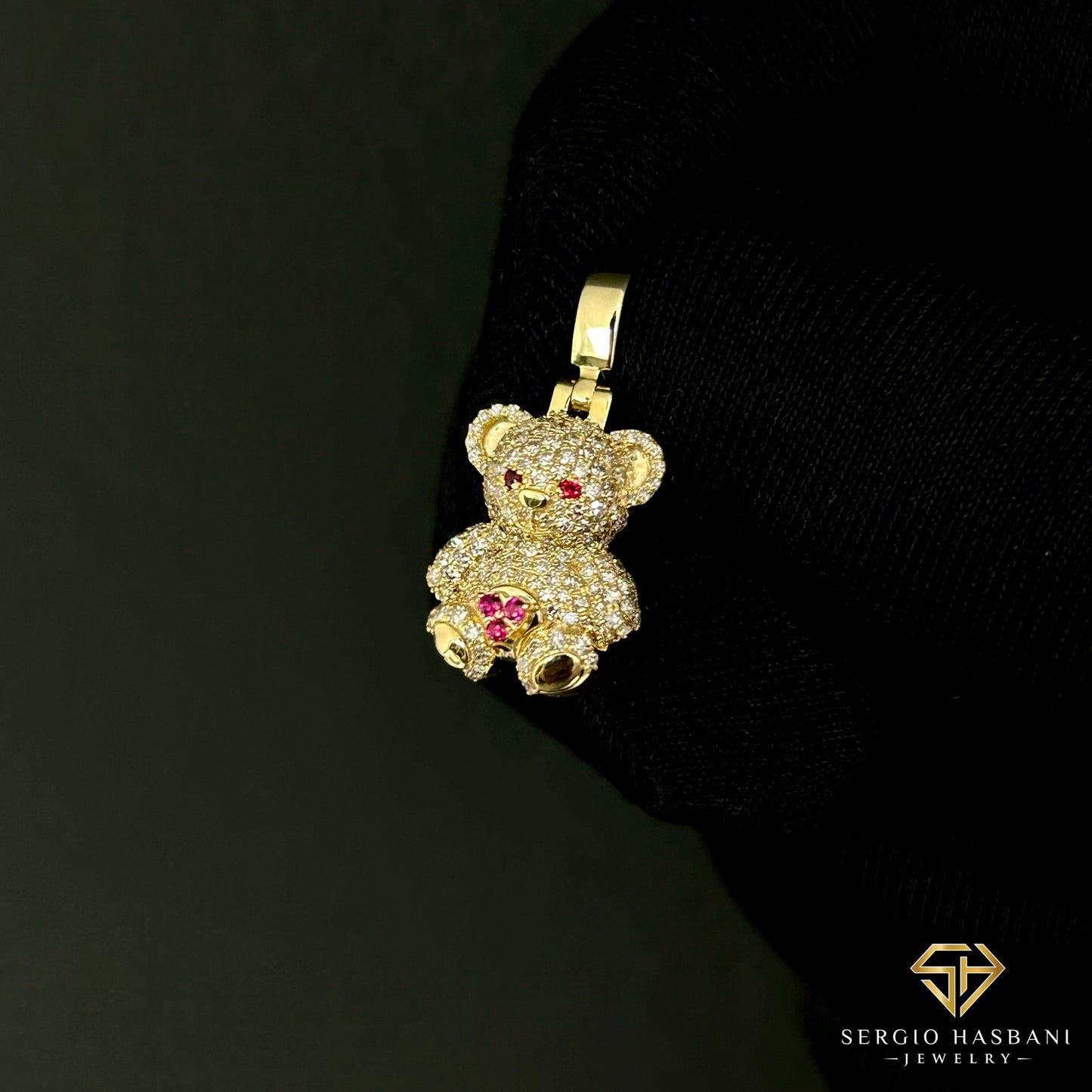 10K TEDDYBEAR Diamond Pendant