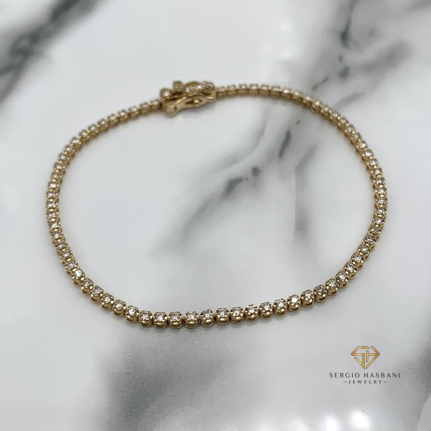 10K 2.2MM Diamond Tennis Bracelet