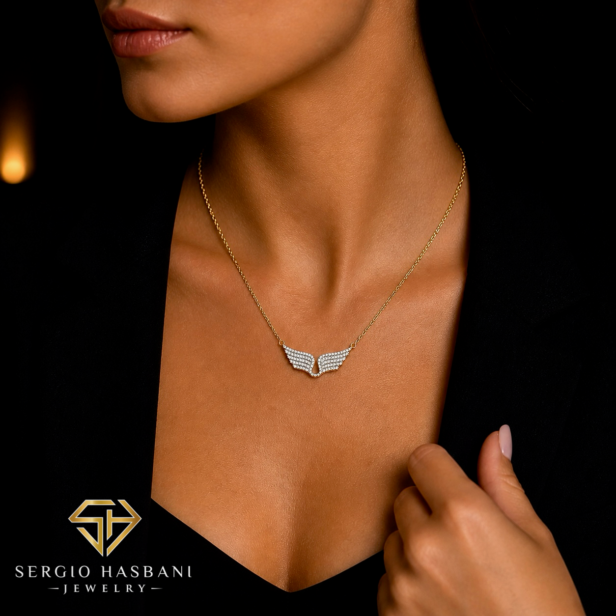 10K WINGS Diamond Necklace