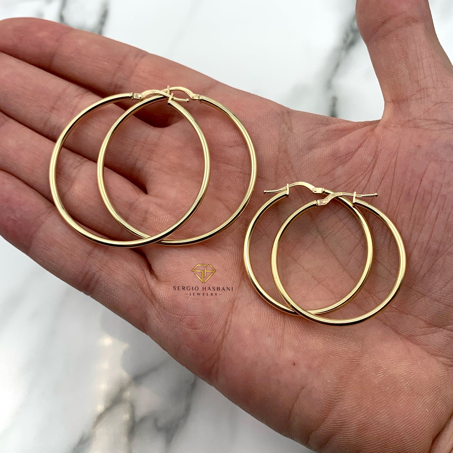 10K 2MM Hoop Earrings
