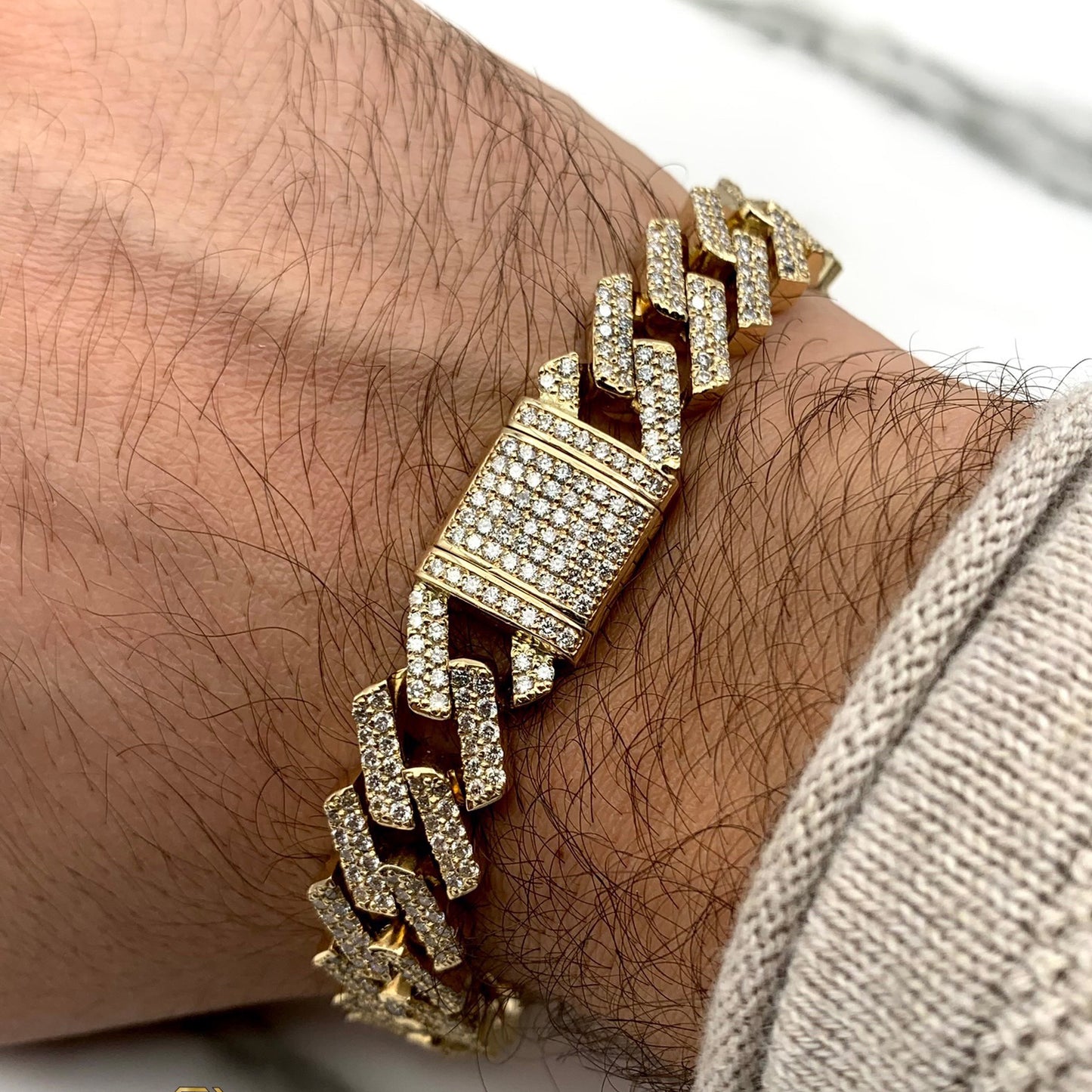 10K 13MM Diamond Cuban Bracelet
