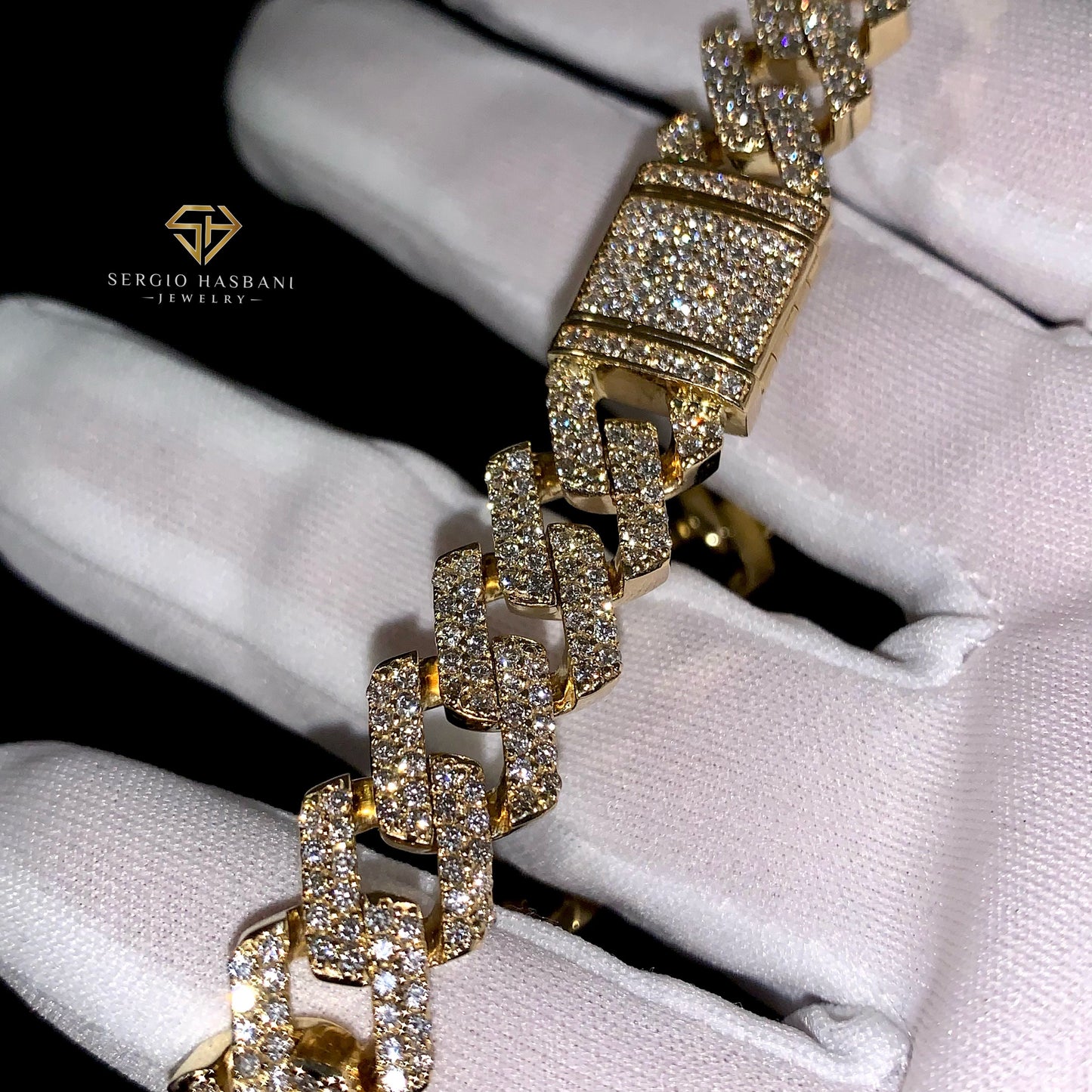 10K 13MM Diamond Cuban Bracelet