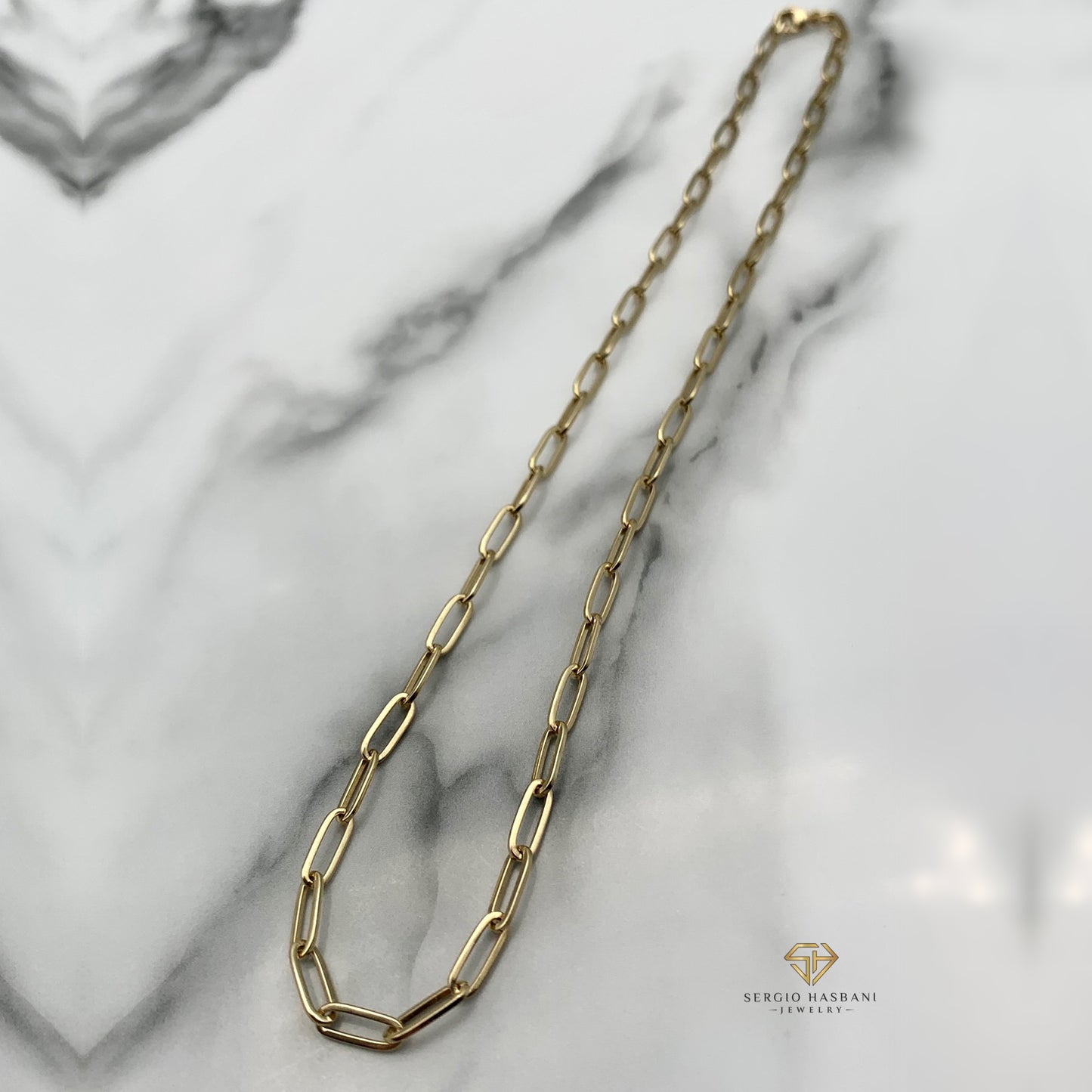 10K 3.5MM Solid Paperclip Chain