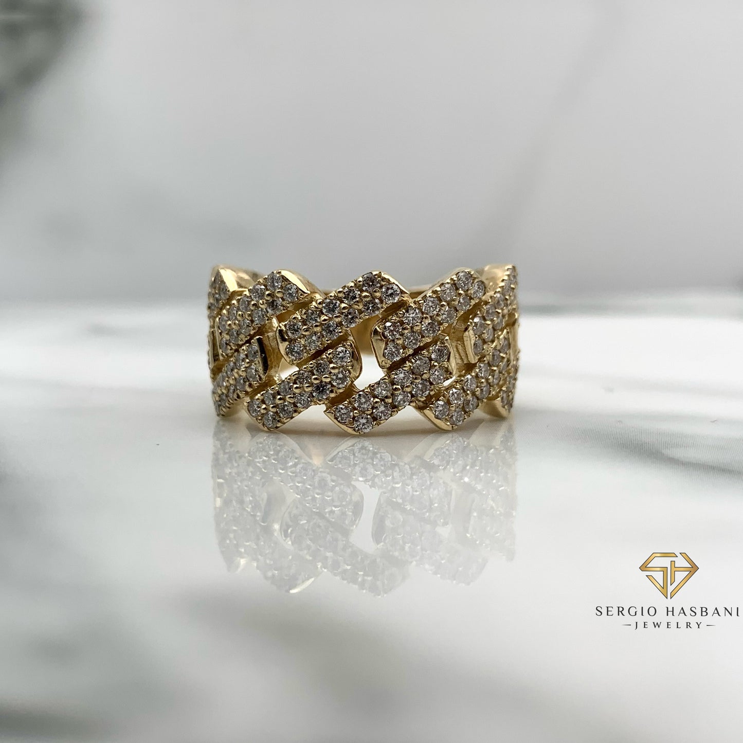 10K CUBANO Diamond Ring