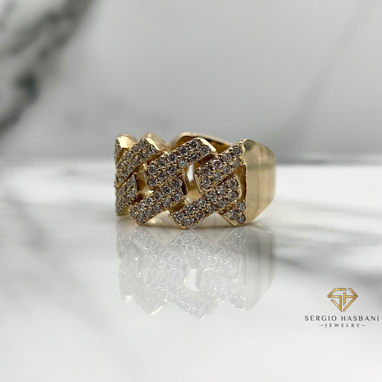 10K CUBANO Diamond Ring