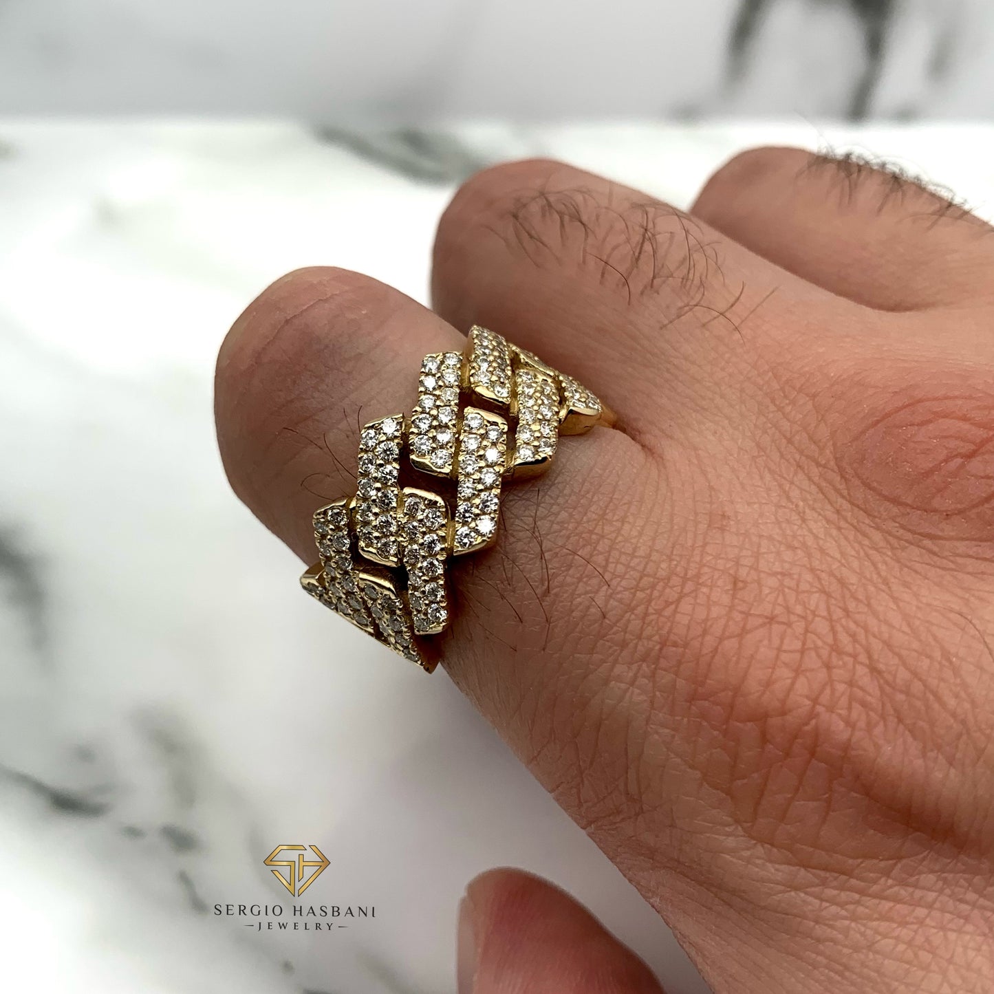 10K CUBANO Diamond Ring