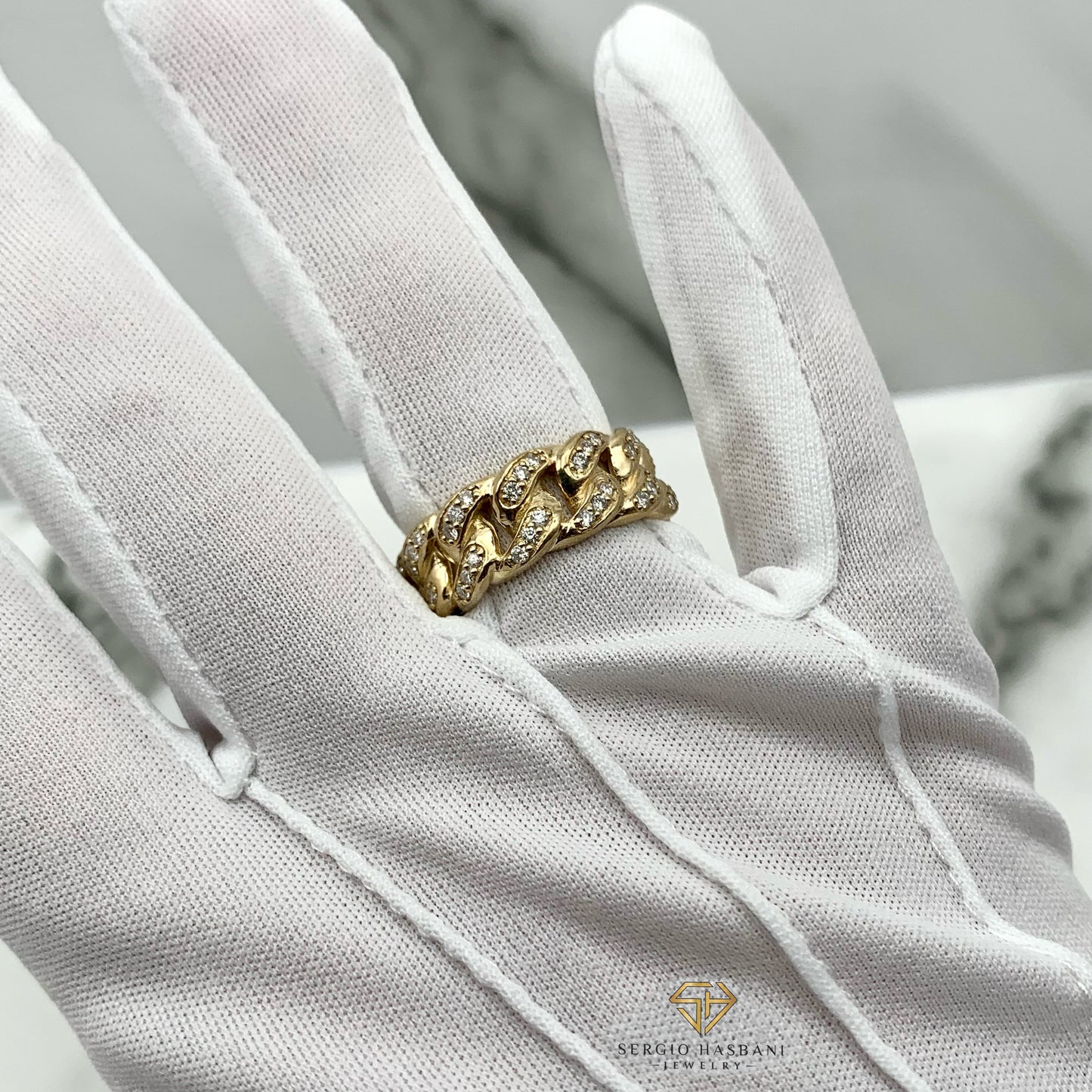 10K CUBANZ Diamond Ring