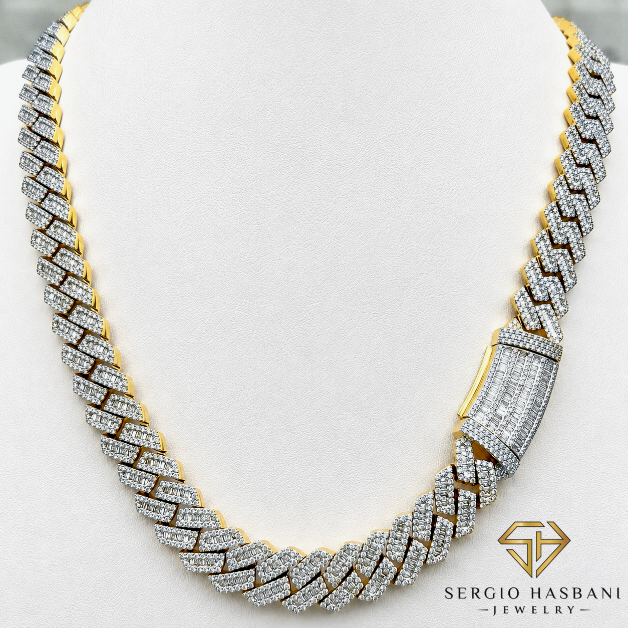 10K 12.5MM VVS Lab Diamond Cuban Link Chain